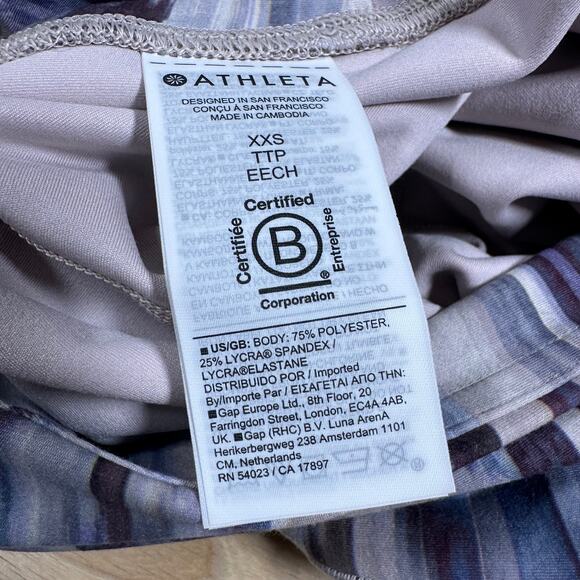 Athleta Ultra High Rise 7/8 Leggings Beige Abstract Women's Sz XXS New With Tags - Picture 6 of 12